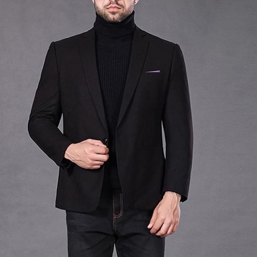 Davis For Men Vestimenta Chicago Linen Black Single Breasted Blazer Size 42 R